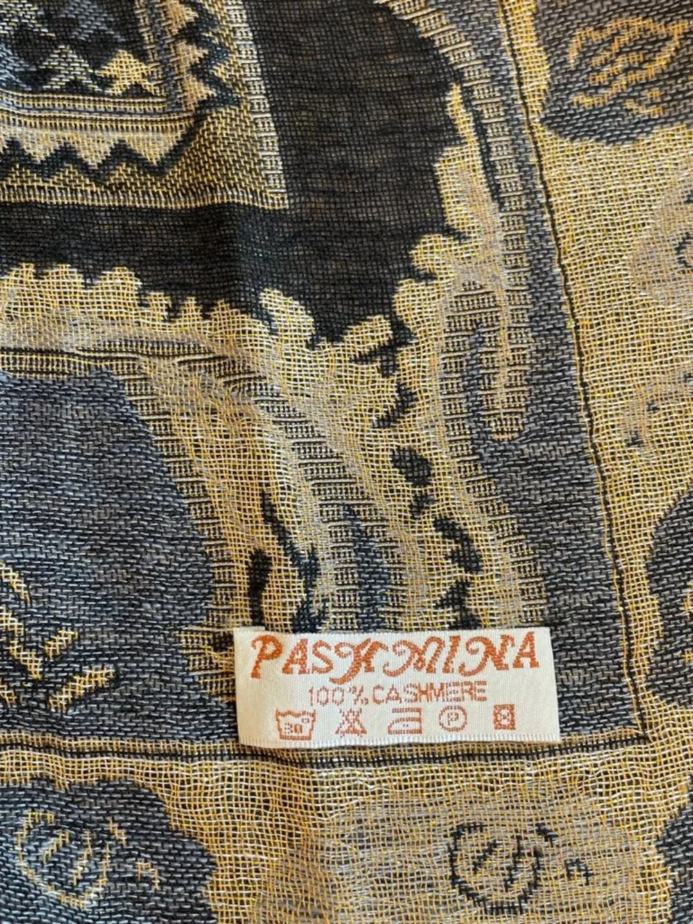 100% Pashmina Cashmere Elephant Scarf Tassel 66